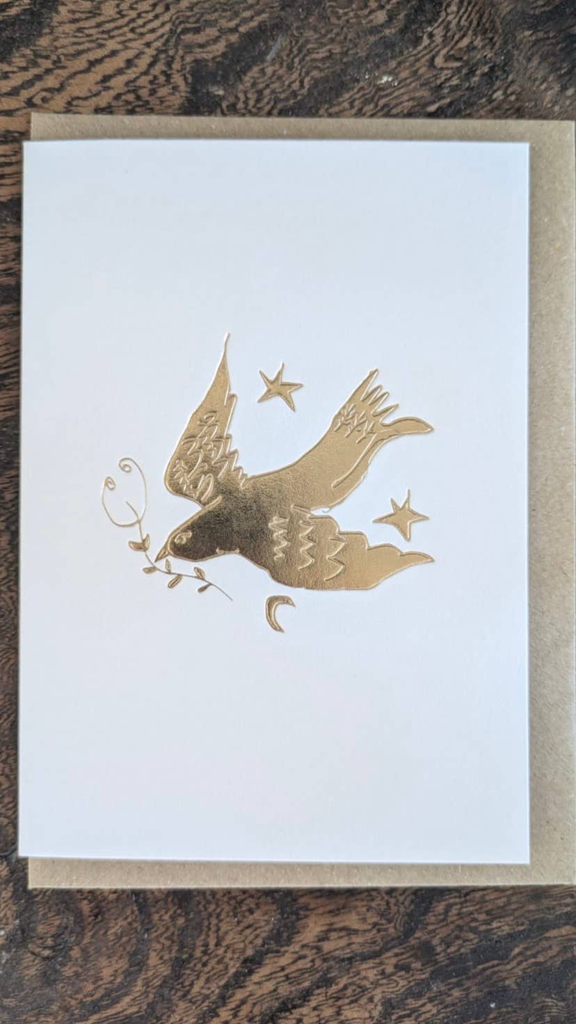 Dove Keepsake Card | Gold Embossed Art Card