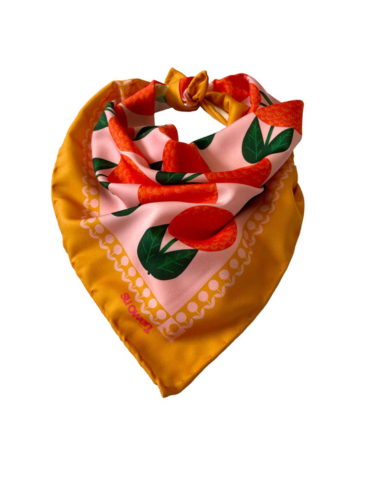 Orange Dahlia Floral Pocket Square / Neckerchief