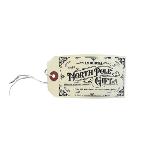 Official North Pole Letterpress Gift Tags - Pack of 5: Beige