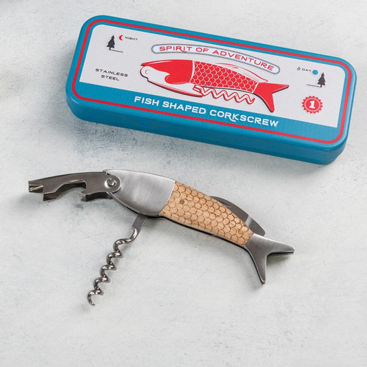 Spirit Of Adventure Fish Shaped Corkscrew In A Tin