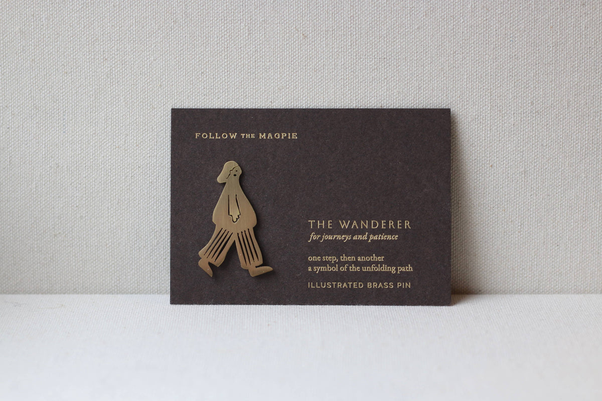 Solid Brass Brooch Pin - The Wanderer (Walker)