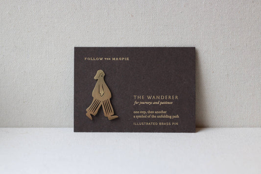 Solid Brass Brooch Pin - The Wanderer (Walker)