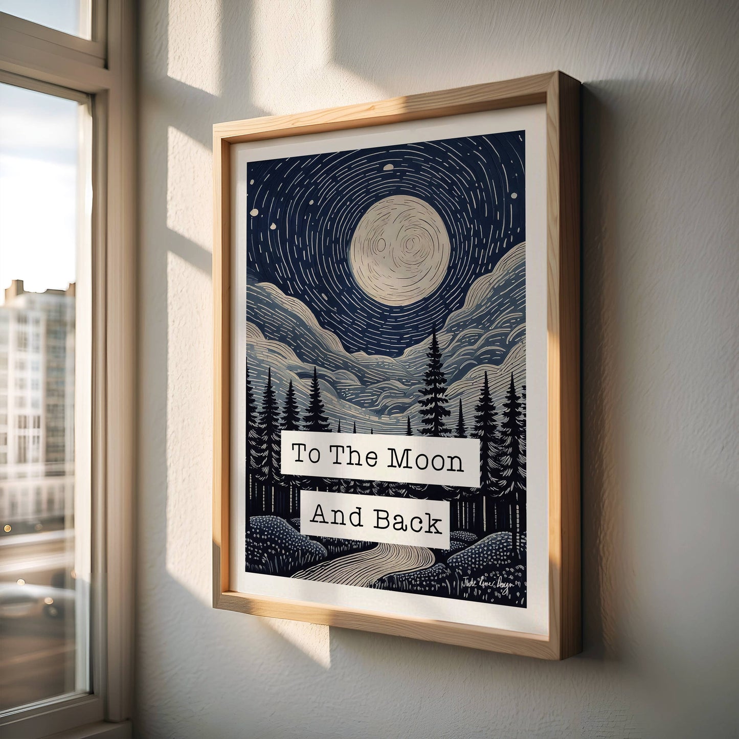 To The Moon And Back Print: A4