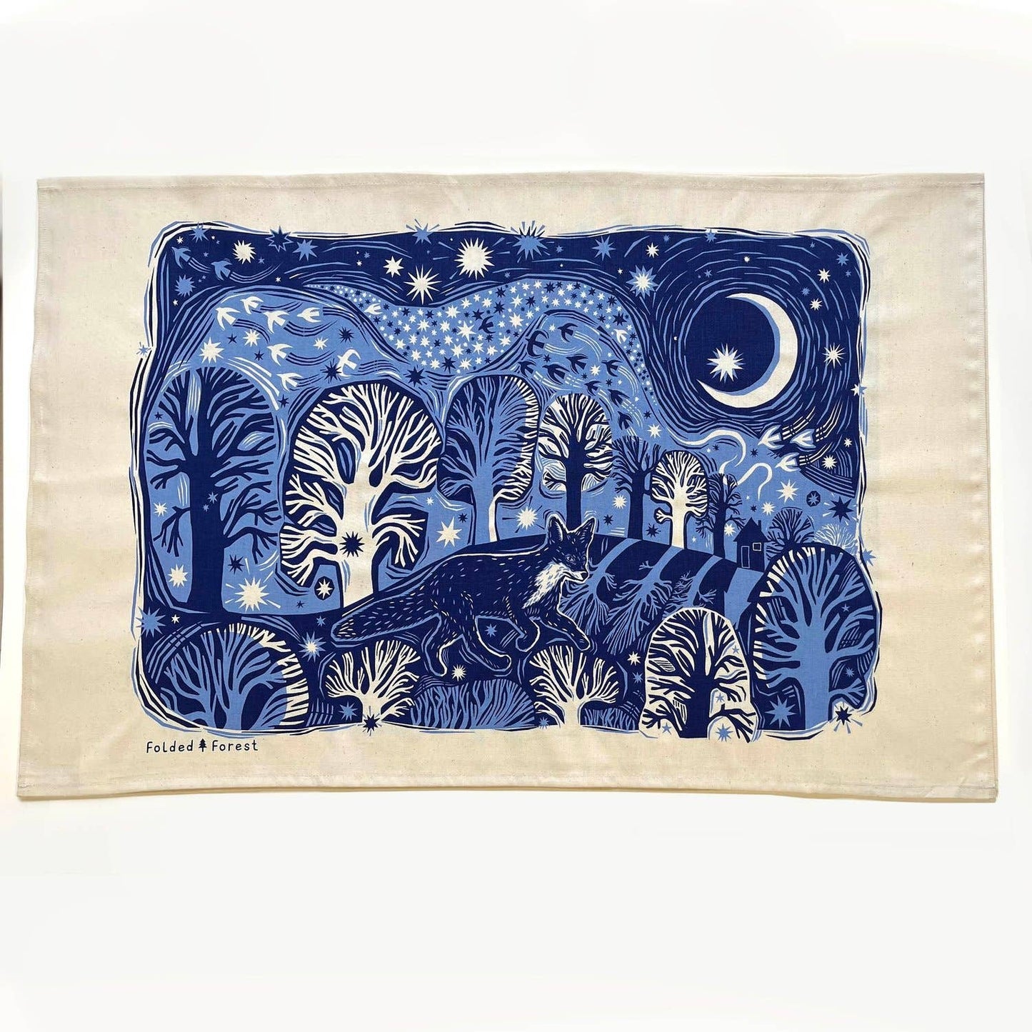 Midnight Fox Cotton Tea Towel
