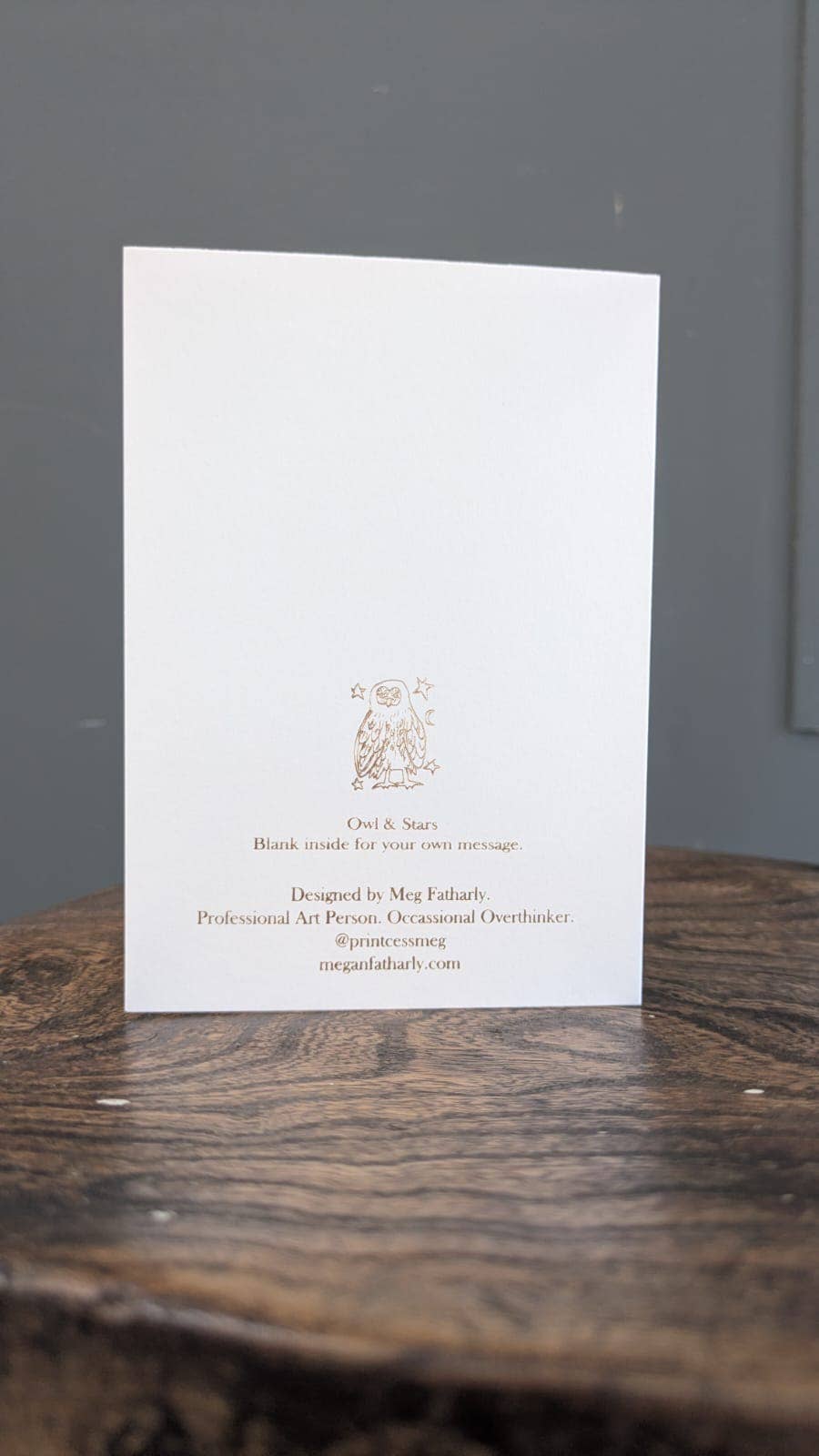 Owl Keepsake Card | Gold Embossed Art Card
