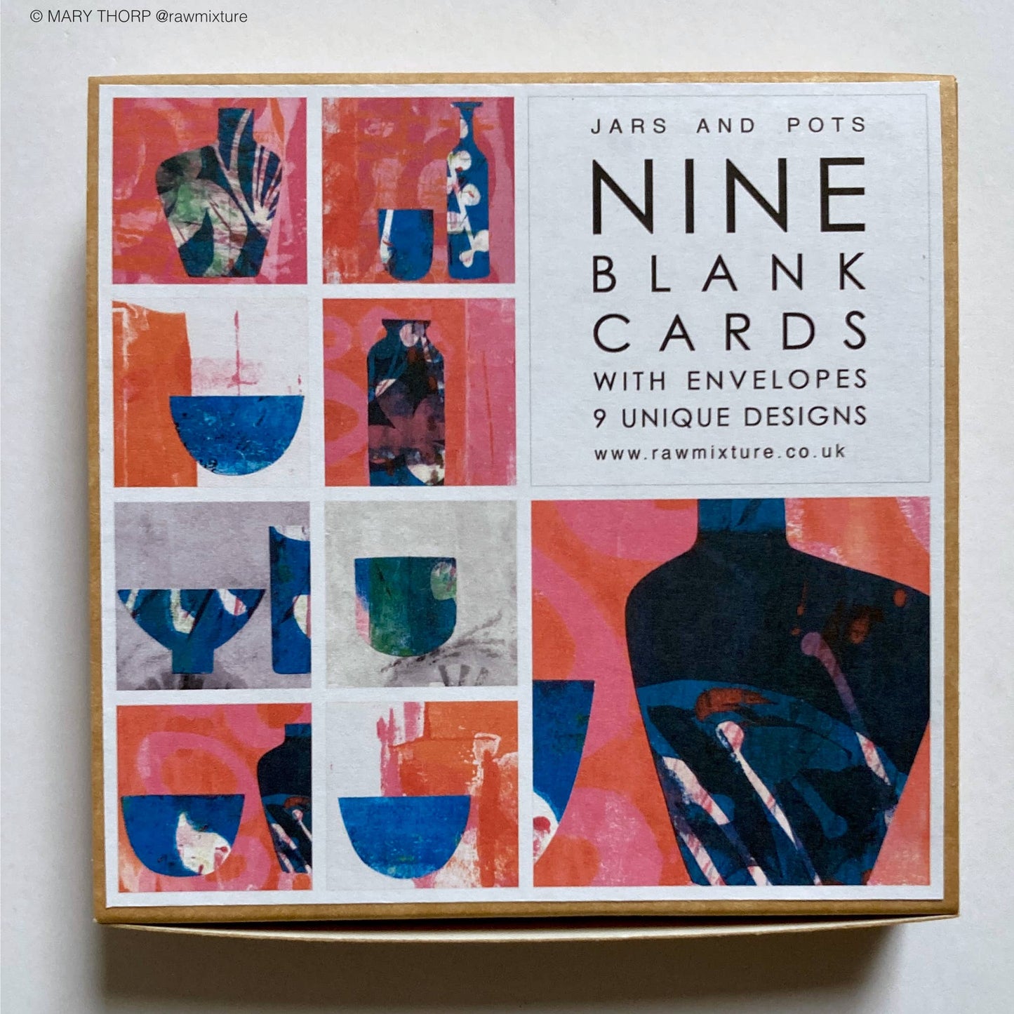 Jars and Pots - Box of 9 small note cards.