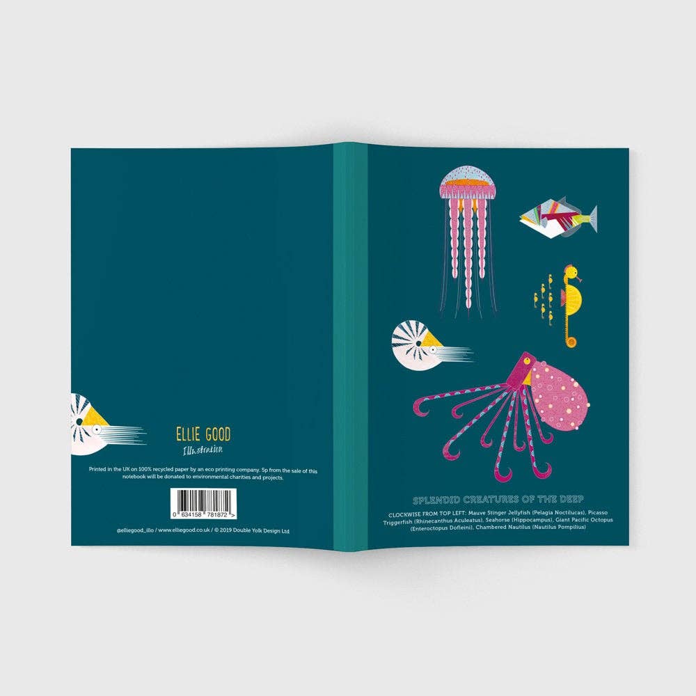 Sea Creatures A5 Eco Friendly Notebook