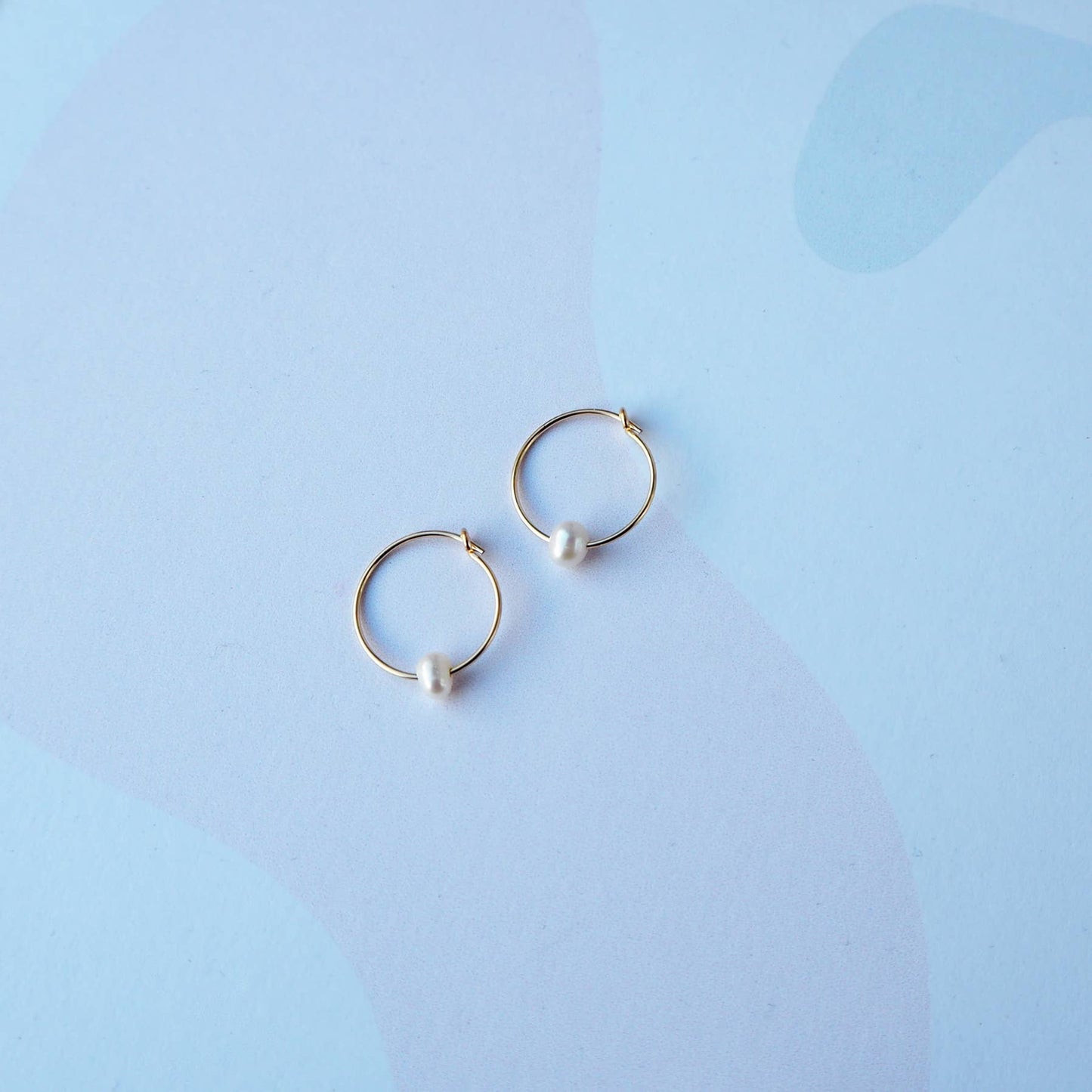 Flora Pearl Hoop Earrings