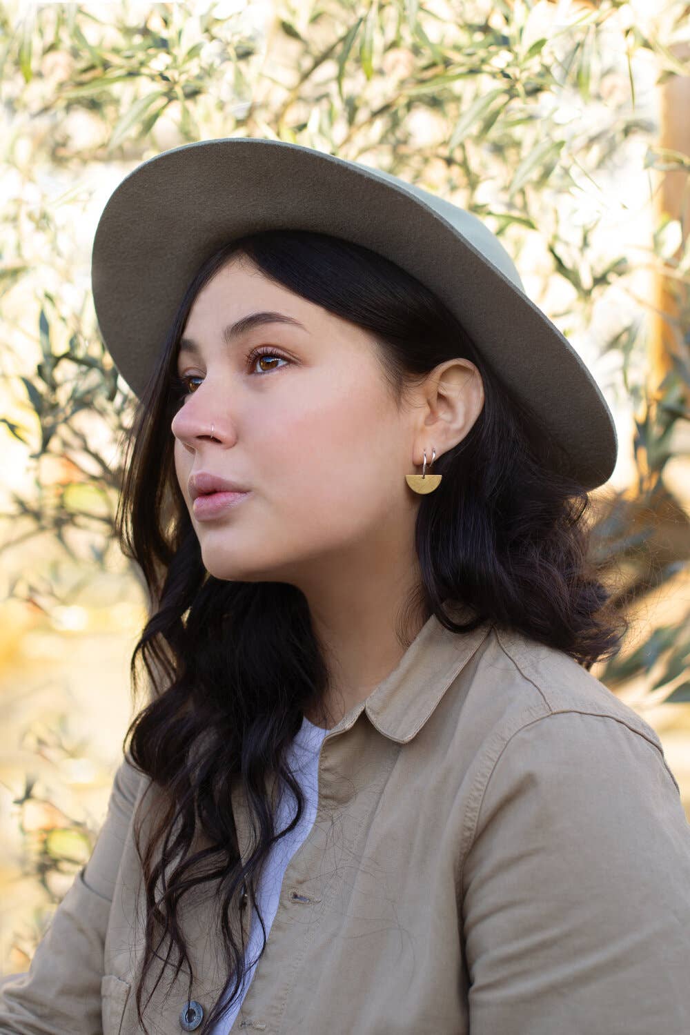 Luna Brass and Silver Earrings