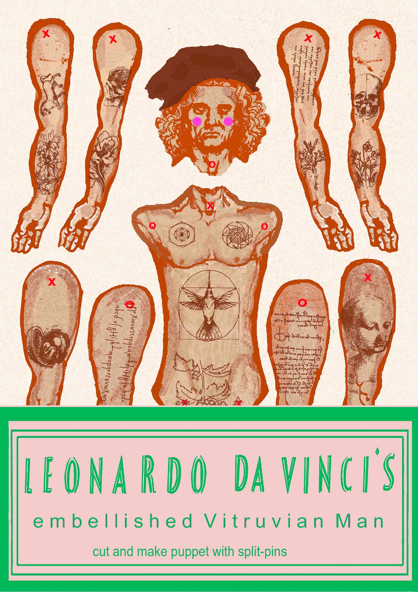 Leonardo da Vinci's "embellished" Vitruvian Man