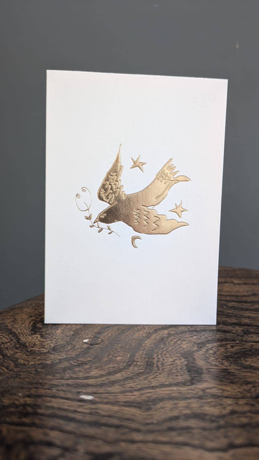 Dove Keepsake Card | Gold Embossed Art Card