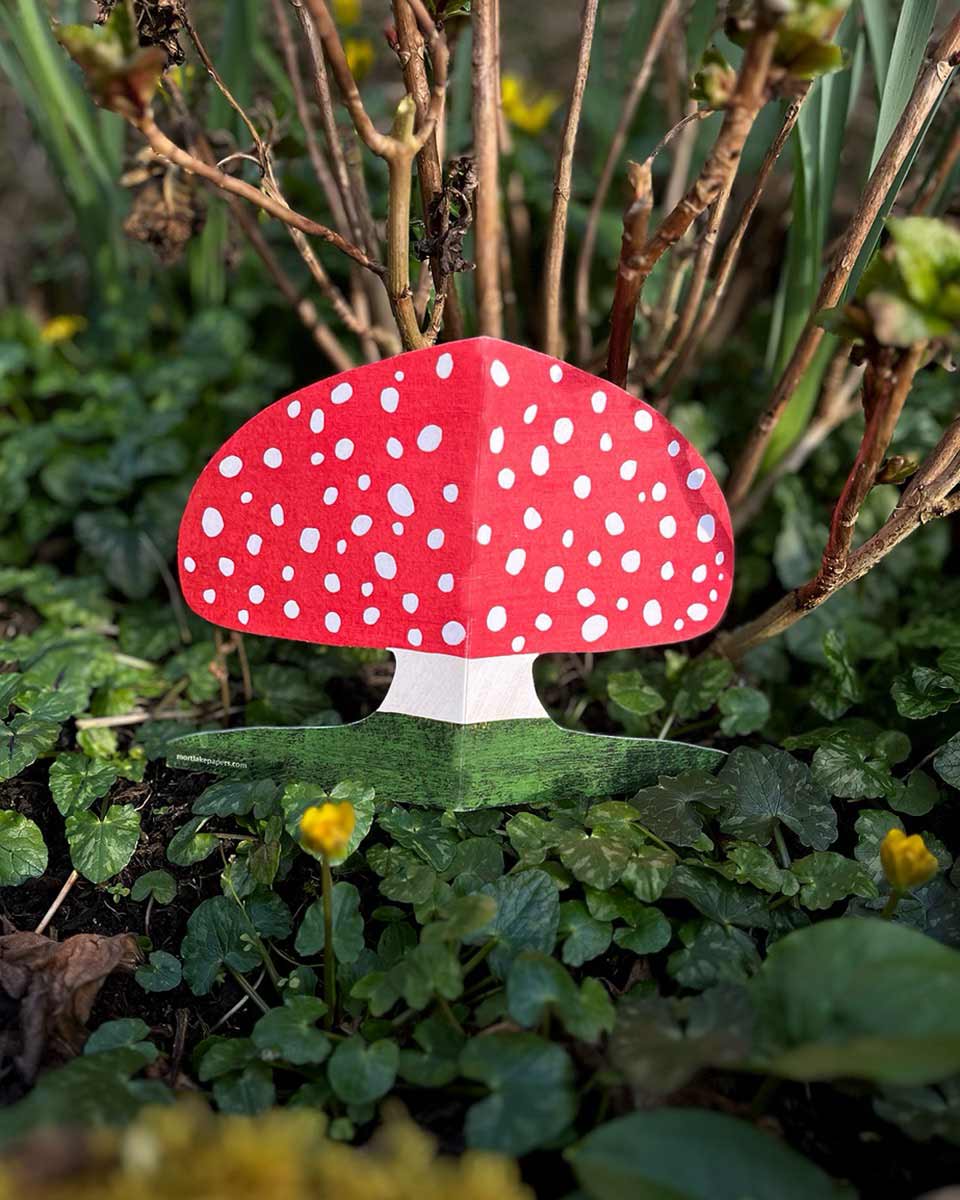 Red Mushroom Shaped Greeting Card