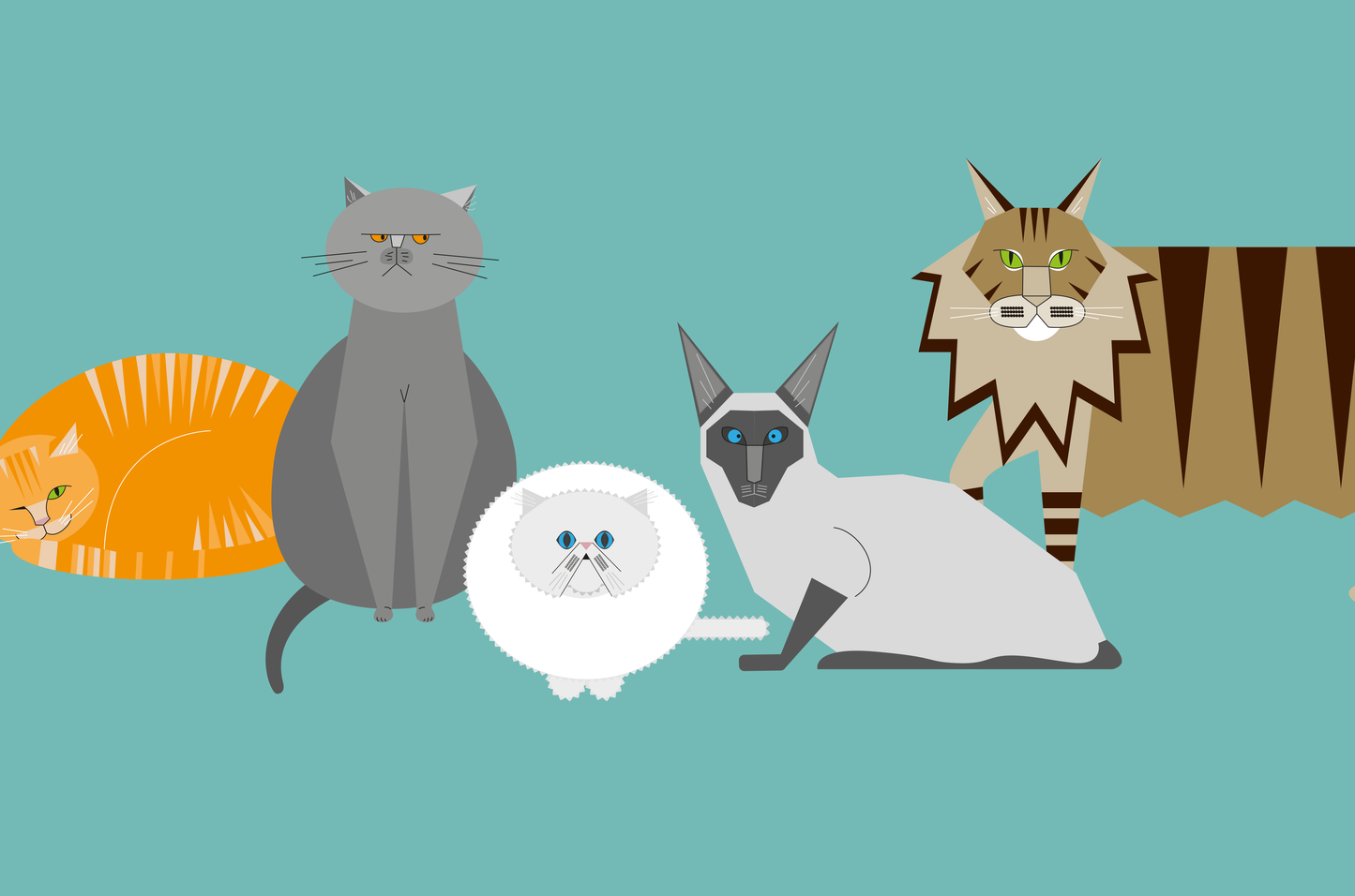 Cat Characters A5 Lined Eco Friendly Notebook