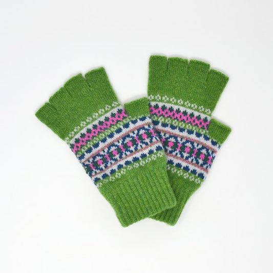 Dark Apple Green Half Finger Gloves
