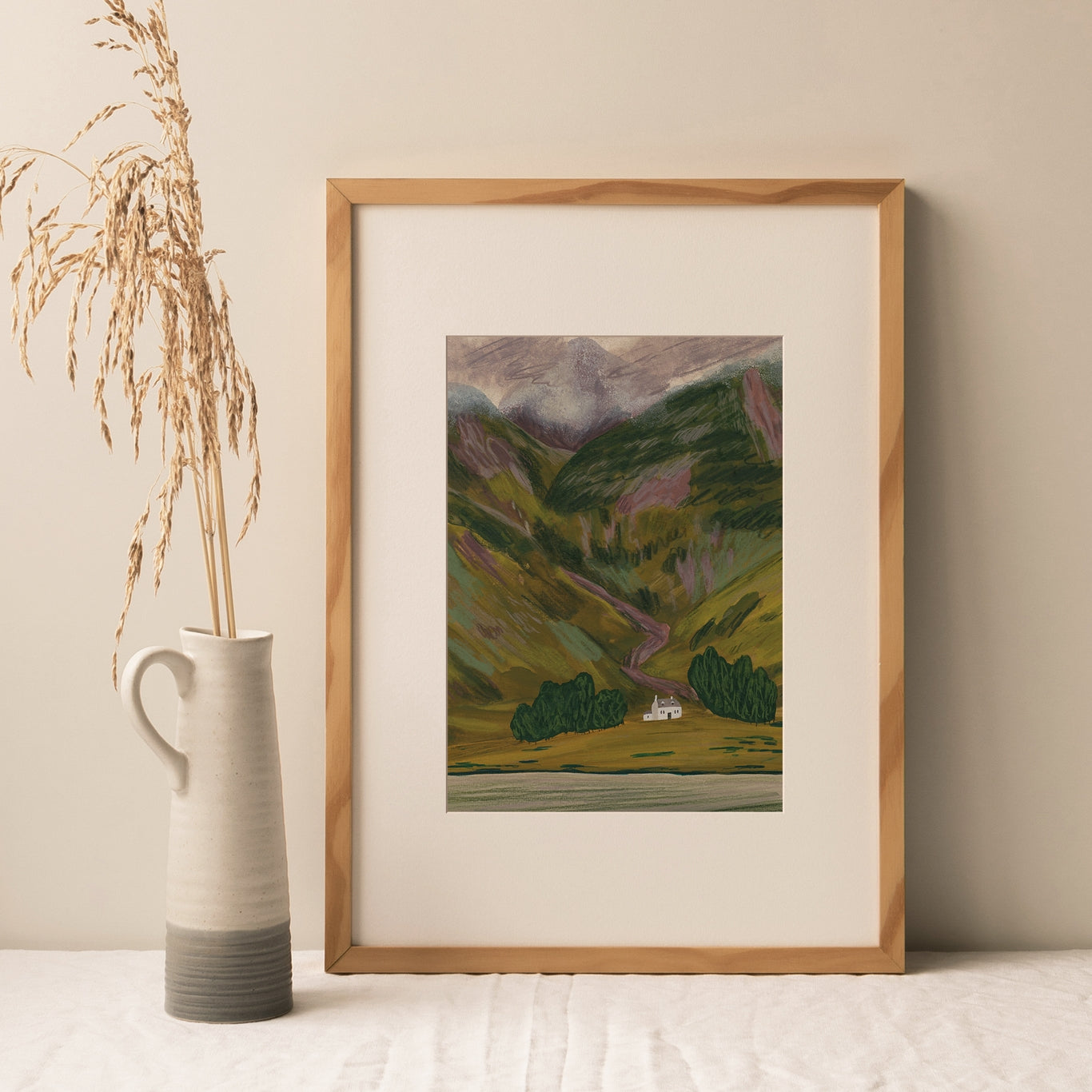 A Little Bothy in the Mountains  - A4 Art Print