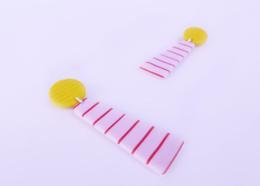 Breton Bright Pink Earrings - Long