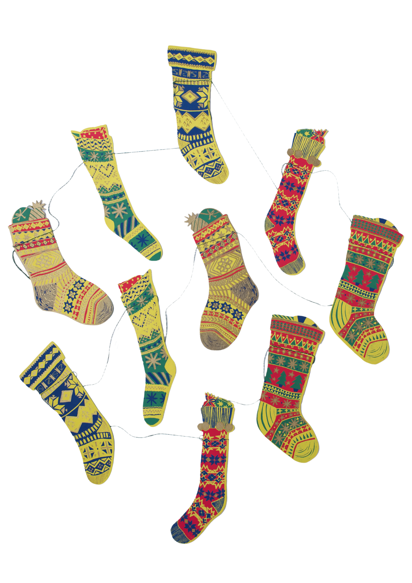 Festive Stockings Paper Garland