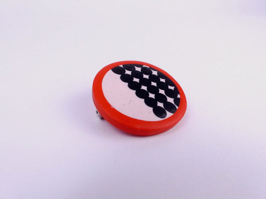 Graphic Circle Brooch - Nadege Honey
