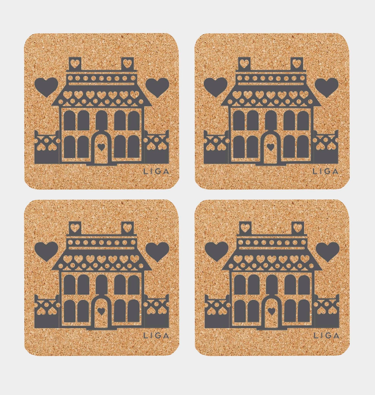 Hornsea Cork Coasters - House