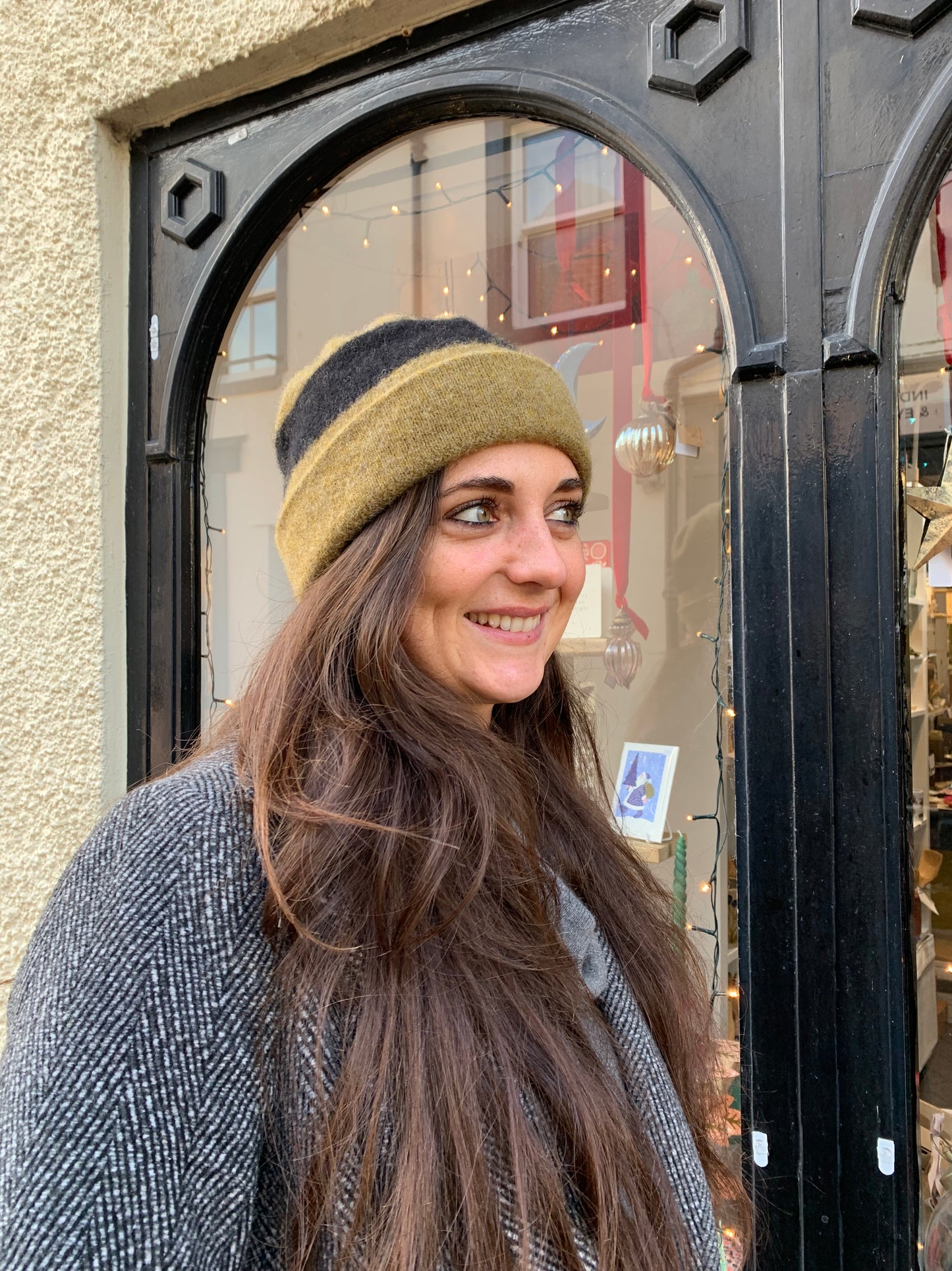 Stripe Hat in Asparagus and Black