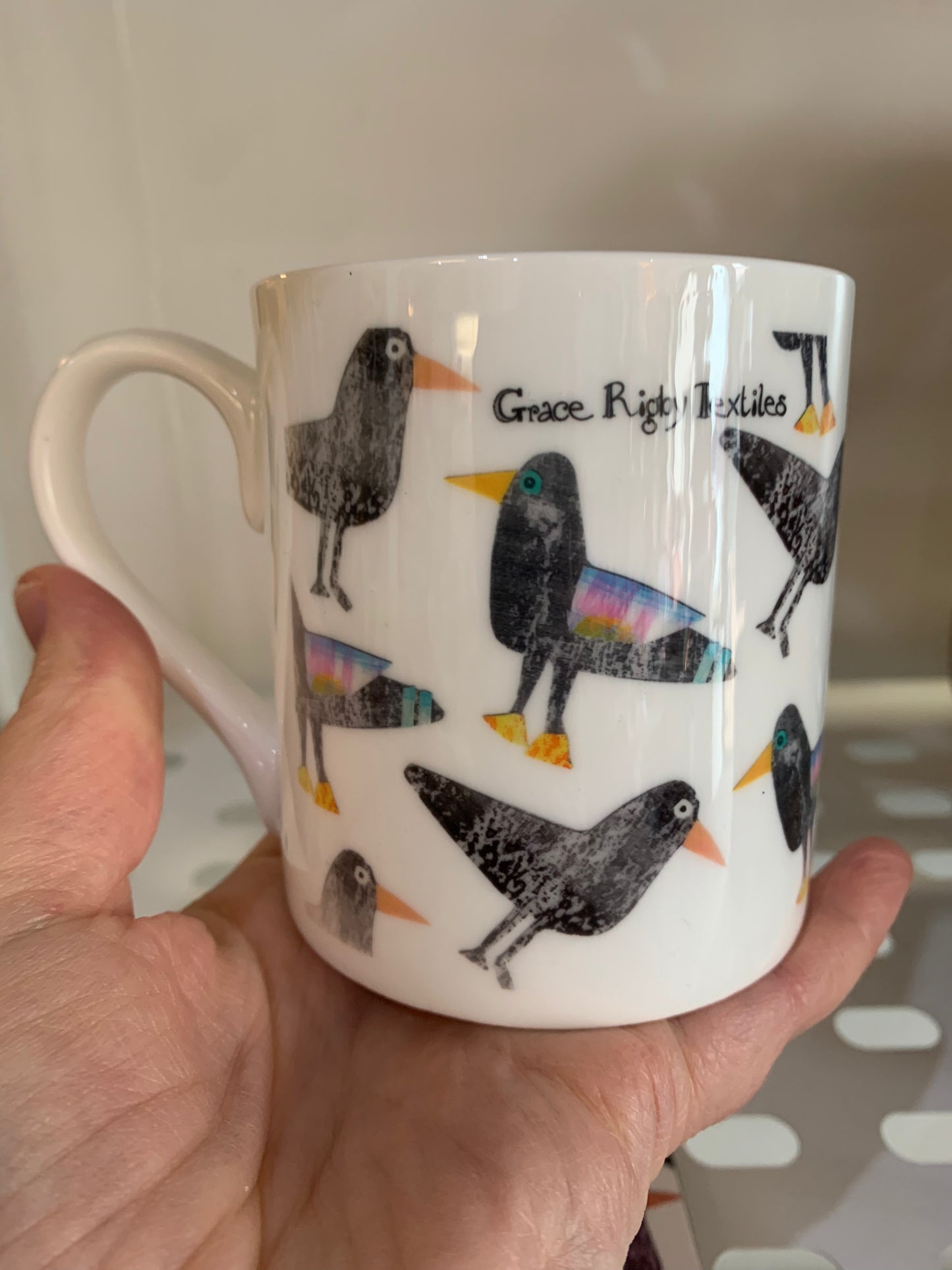 Black Birds Bone China Mug