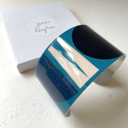 Shape. Wide Cuff Bracelet - Teal