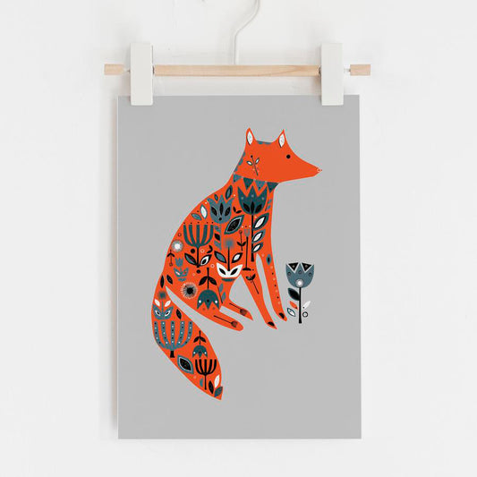 Fox Garden Limited Edition Giclee A4 Art Print