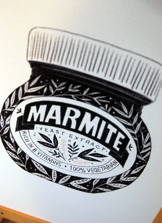Marmite Black and White Print