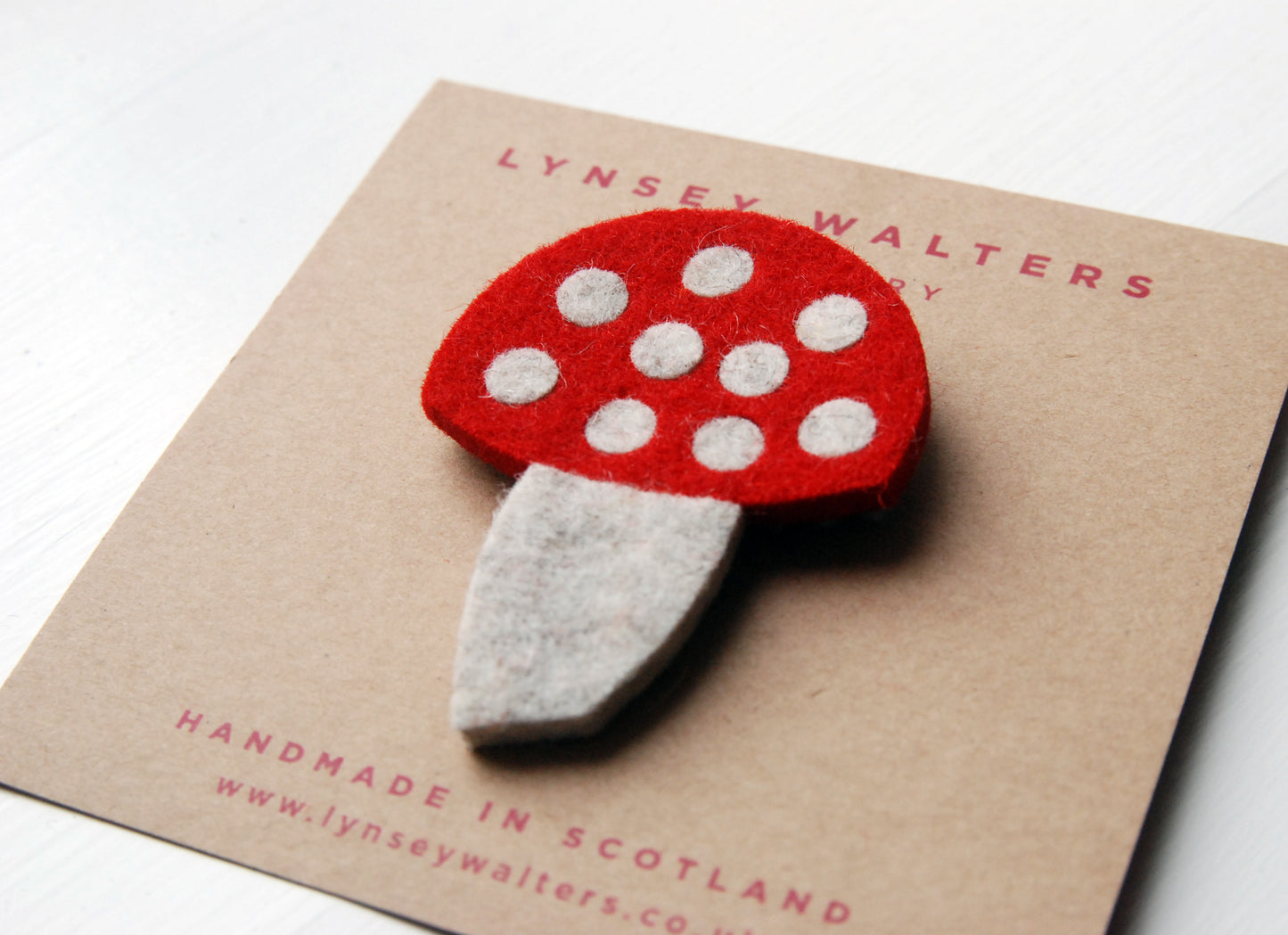 Mushroom Brooch by Lynsey Walters
