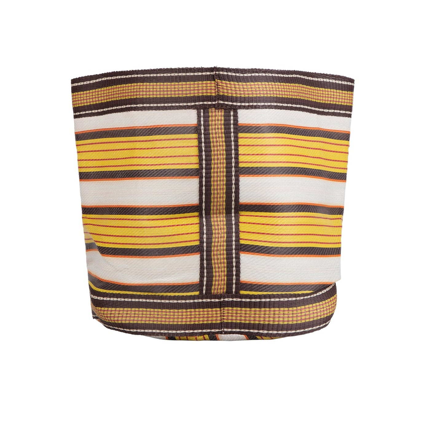 Eco Woven Plant Pot Cover In Tuscan Yellow, Pearl & Rose Beige