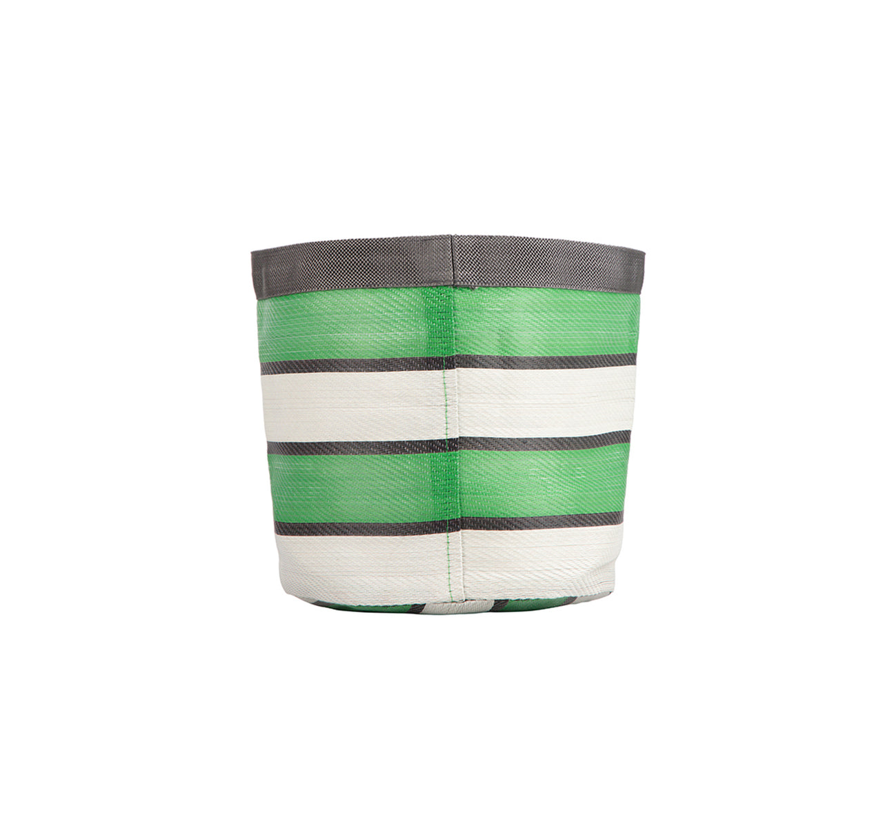 Eco Woven Plant Pot Cover In Grass Green, Indigo & Pearl