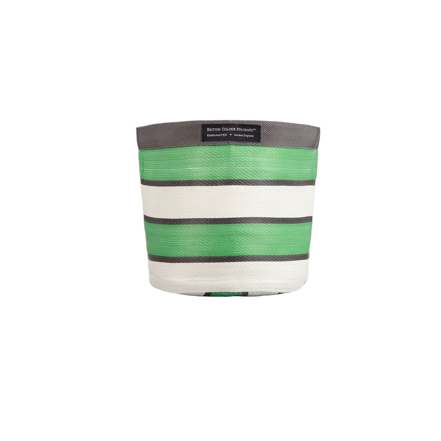Eco Woven Plant Pot Cover In Grass Green, Indigo & Pearl