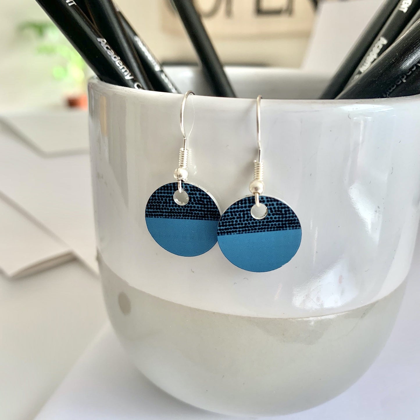 Balance Round Earrings - Teal