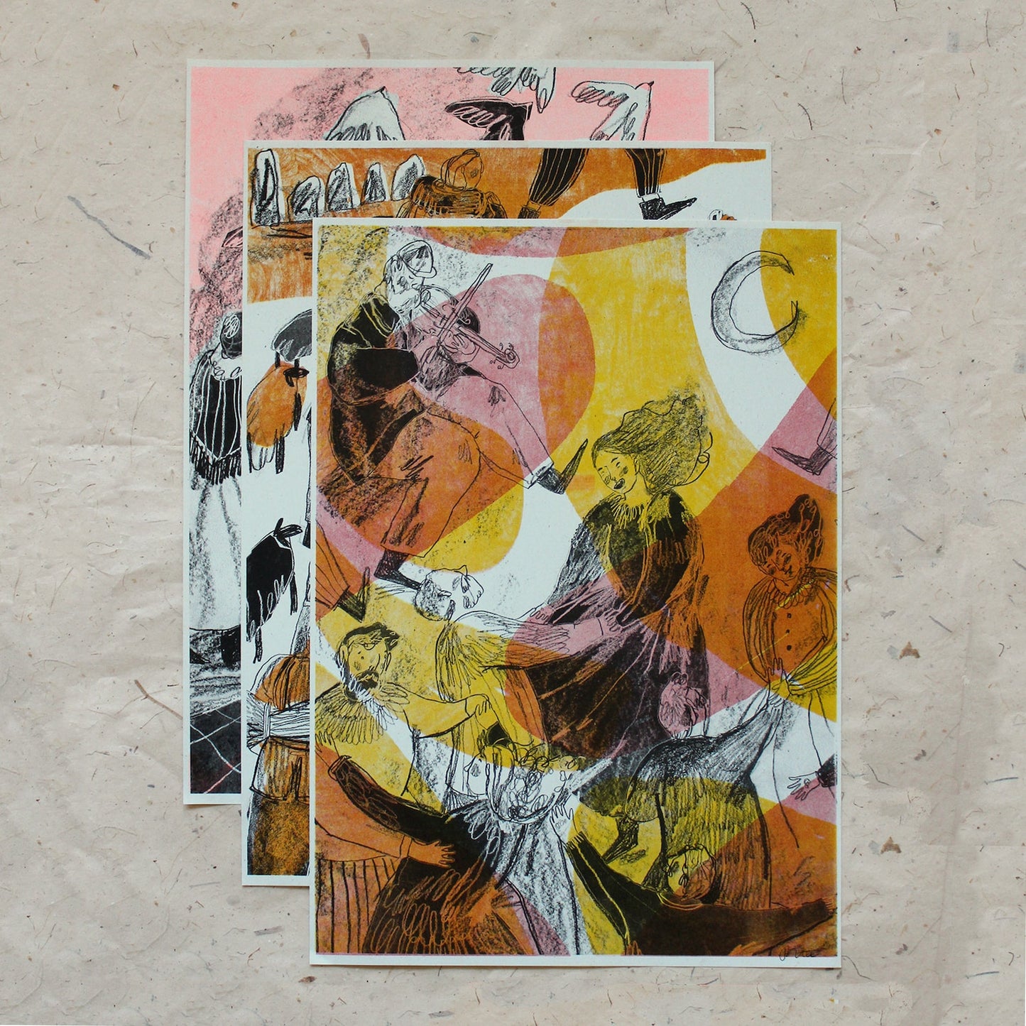 The Crofters, The Ceilidh. A4 Print