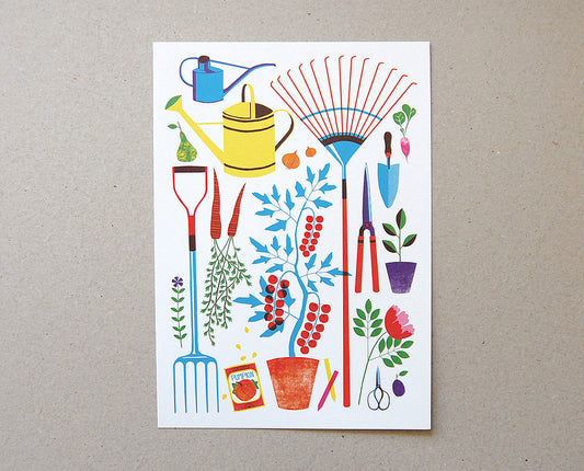 Garden Tools A4 Art Print