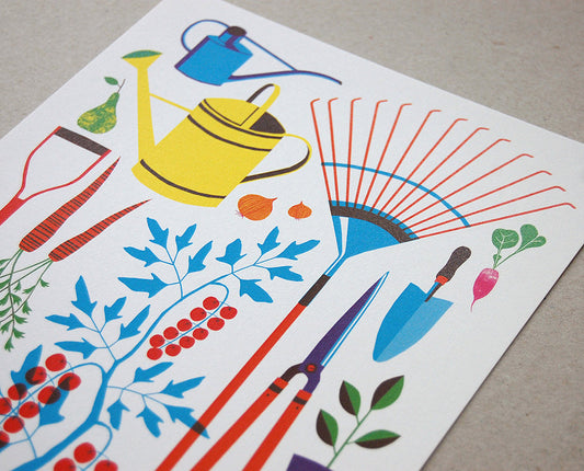 Garden Tools A4 Art Print