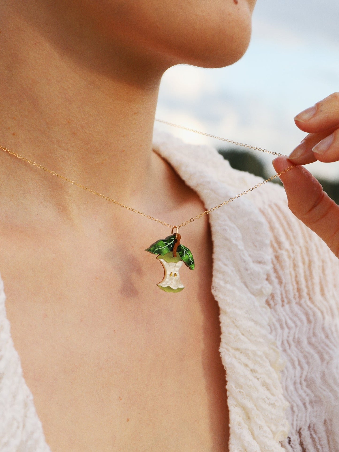 Apple Necklace in Red