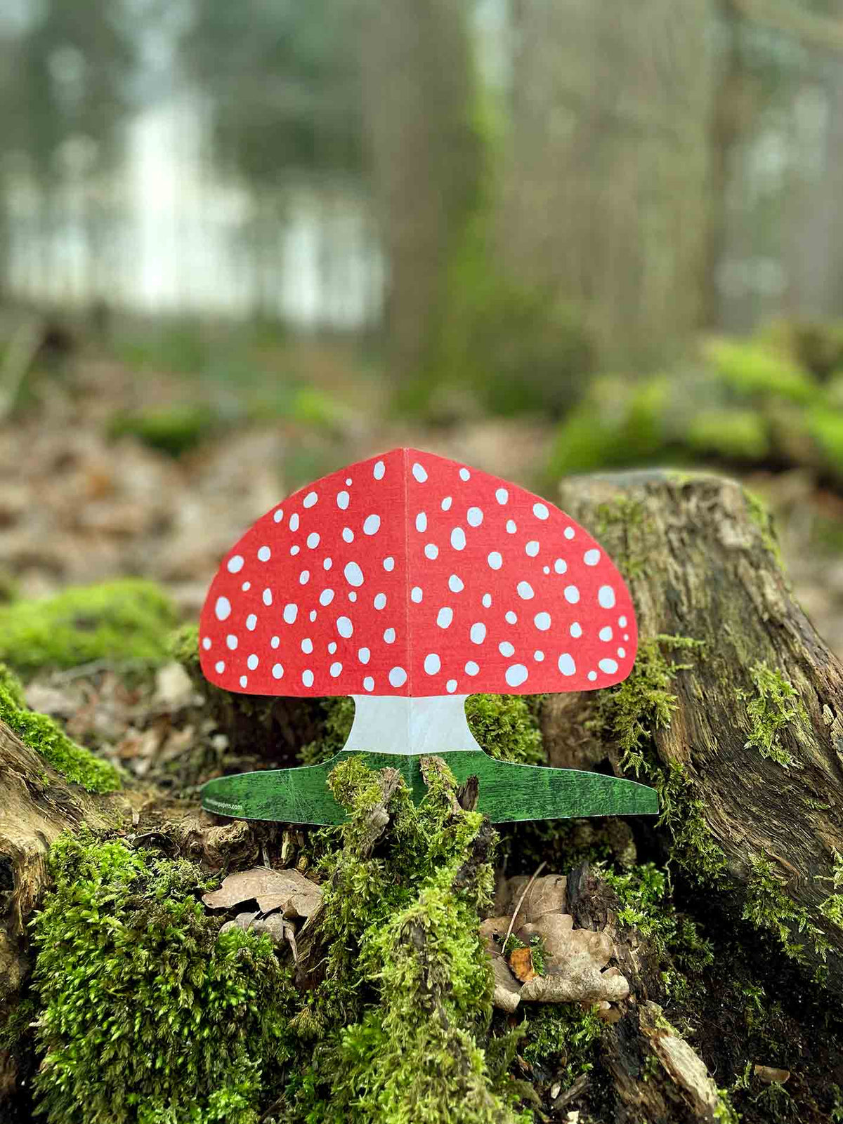 Red Mushroom Shaped Greeting Card