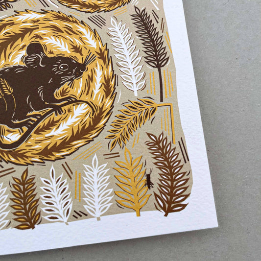 Harvest Mouse Greetings Card