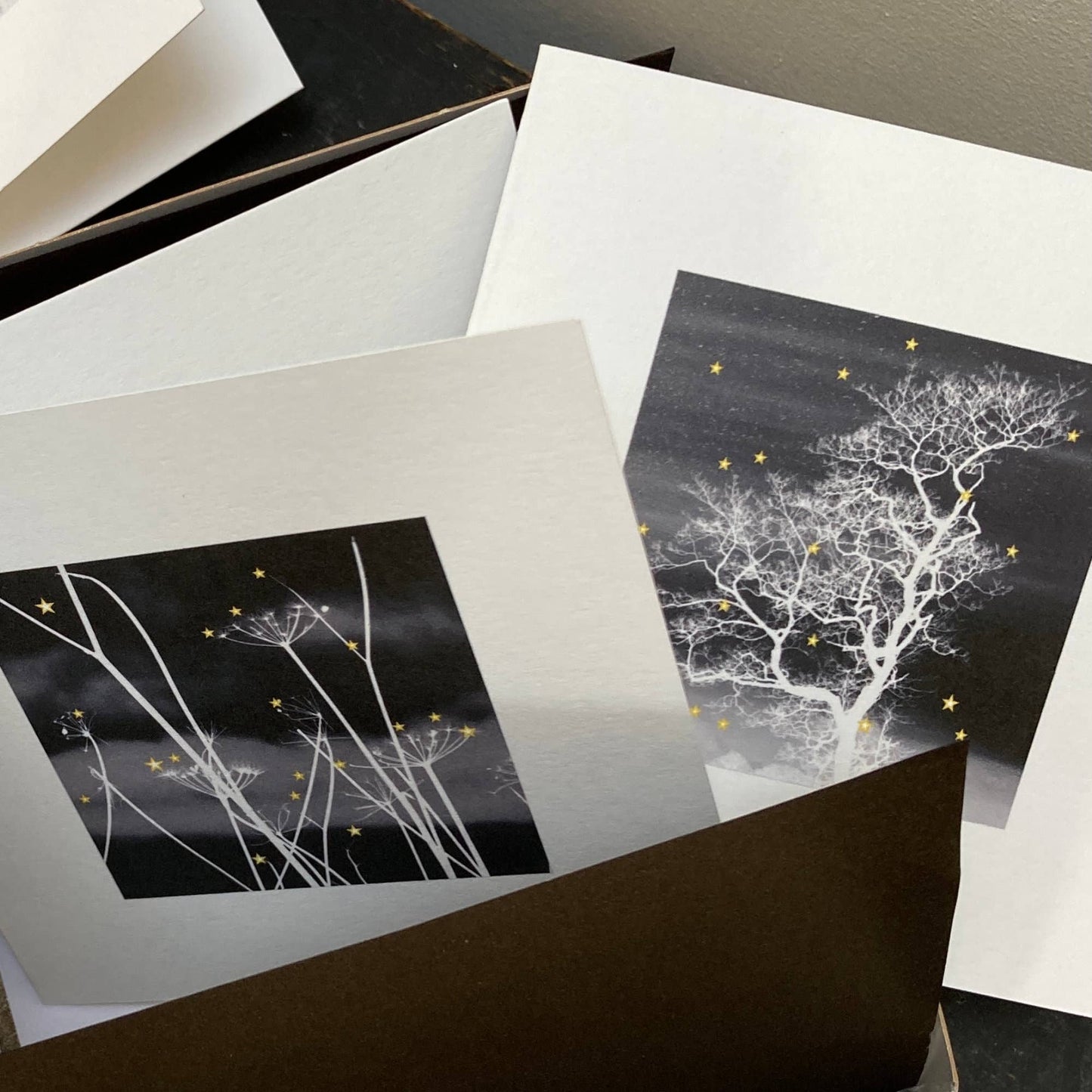 Winter Stars Collection - Box of 9 small note cards