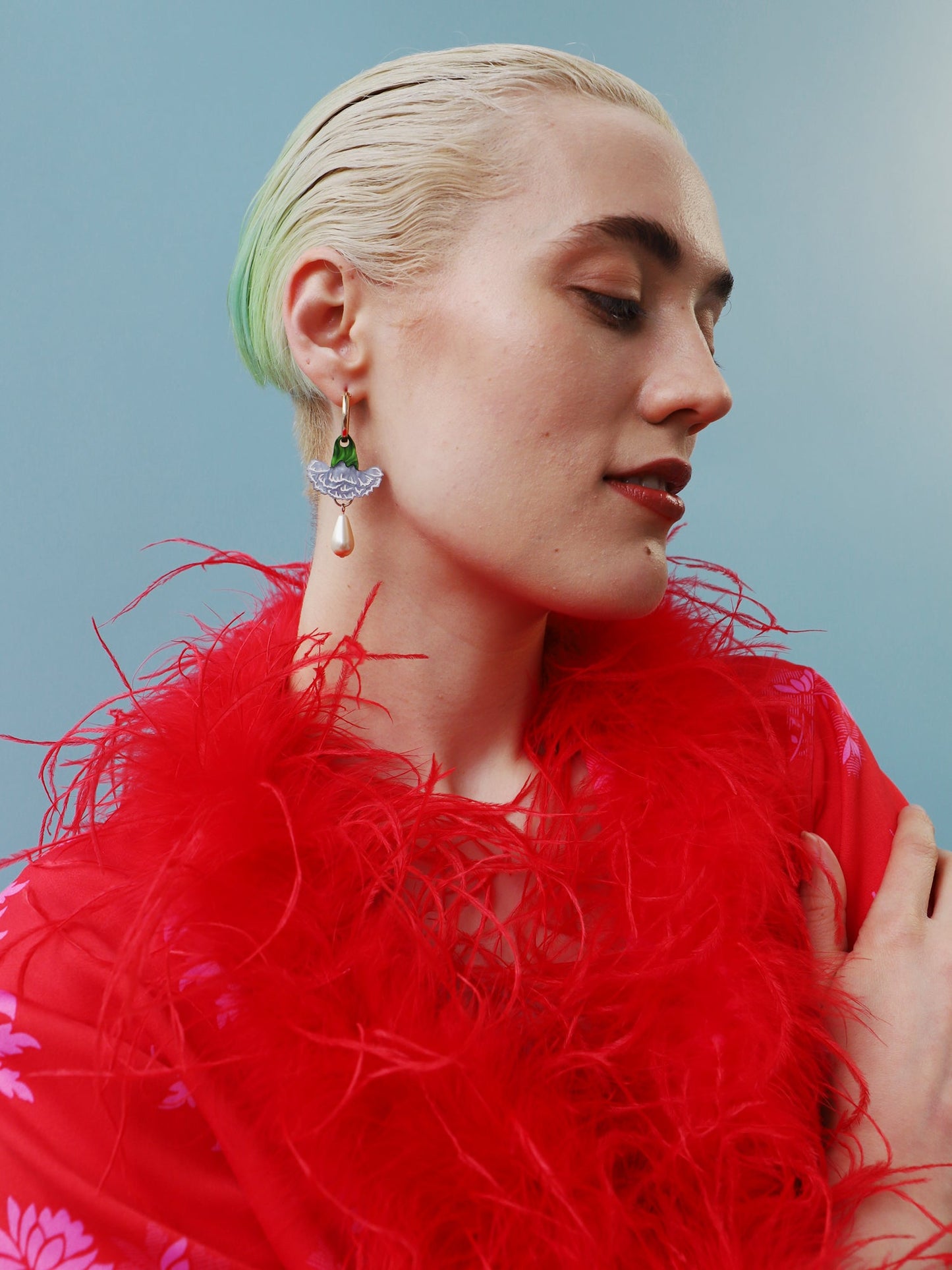 Carnation Drop Hoops