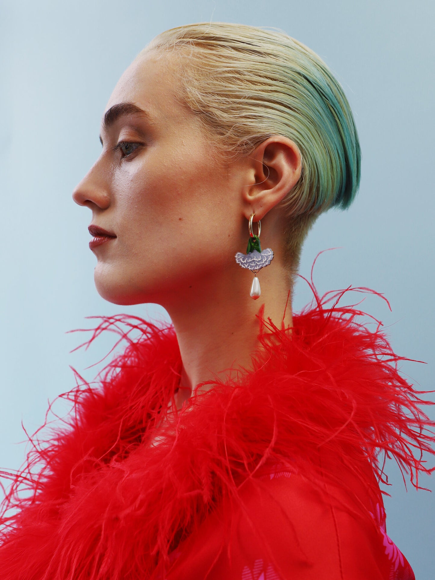 Carnation Drop Hoops