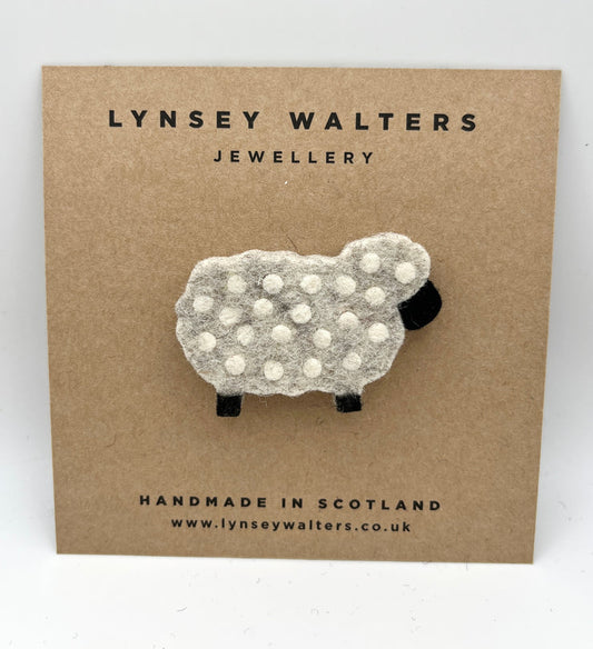 Cosy Felt Sheep Brooch