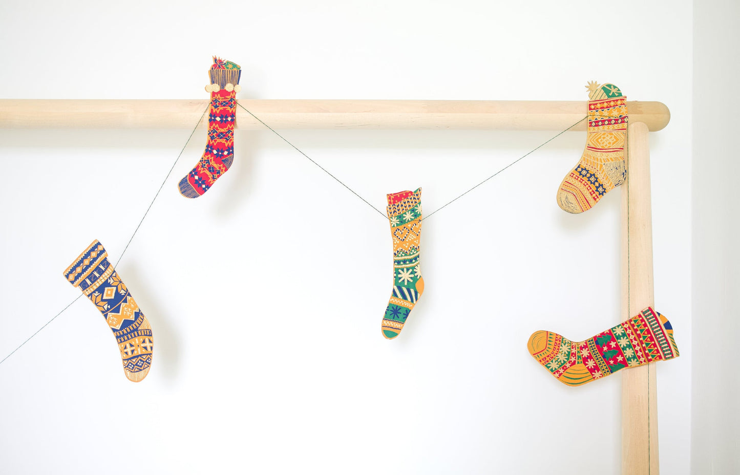 Festive Stockings Paper Garland