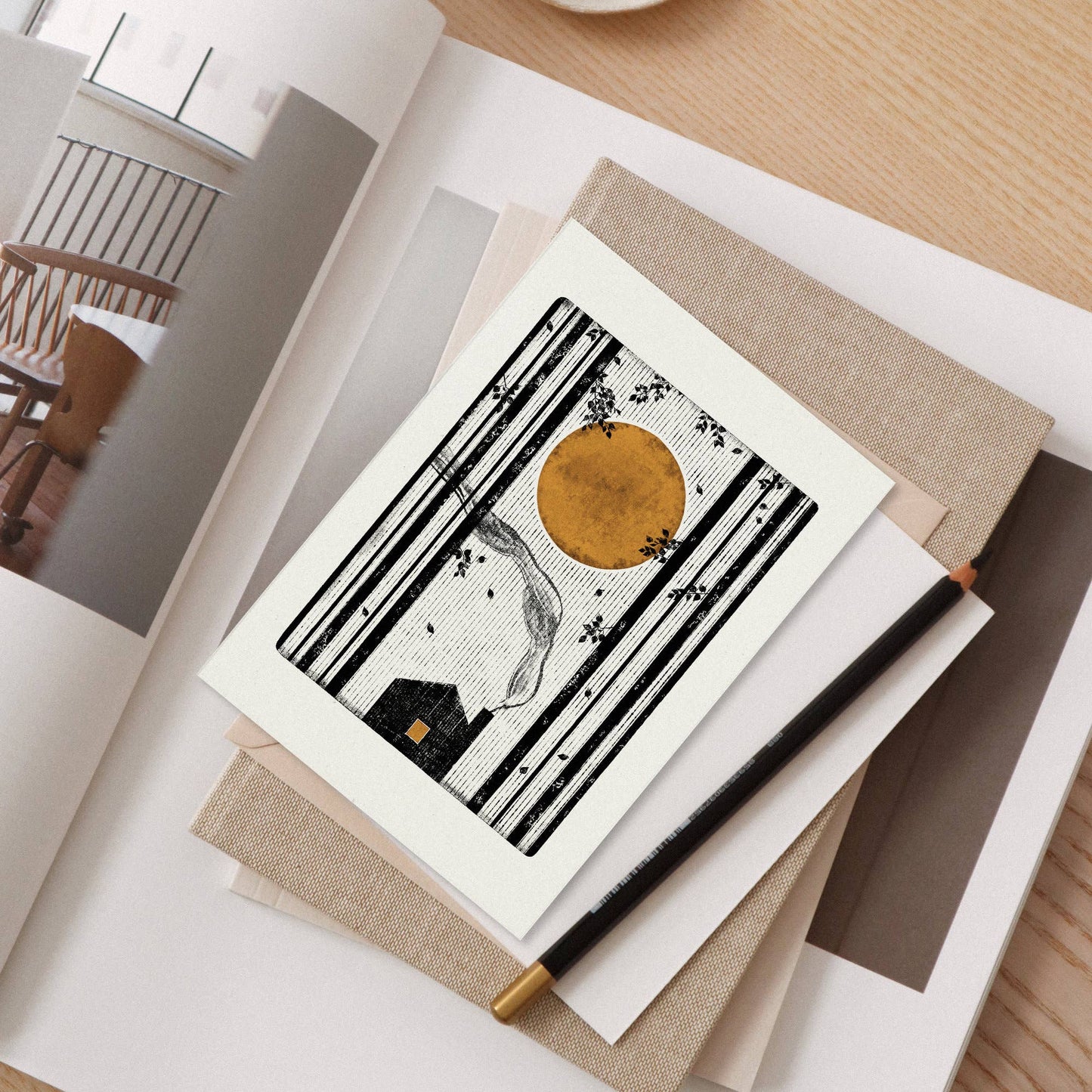Smoky Cabin Individual Card (A6)