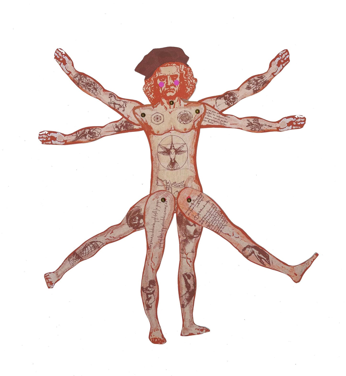 Leonardo da Vinci's "embellished" Vitruvian Man