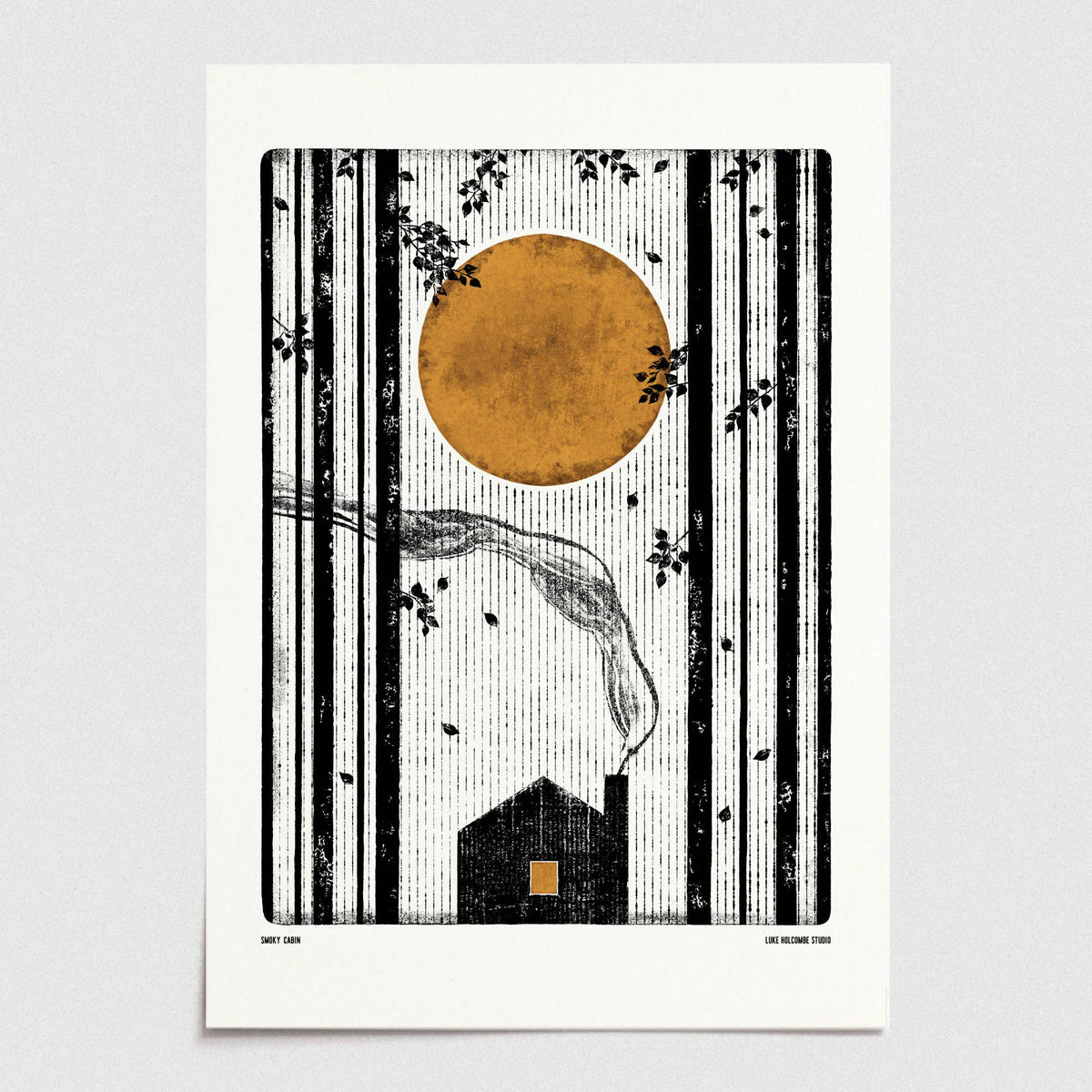 Smoky Cabin, A3 Digital Art Print