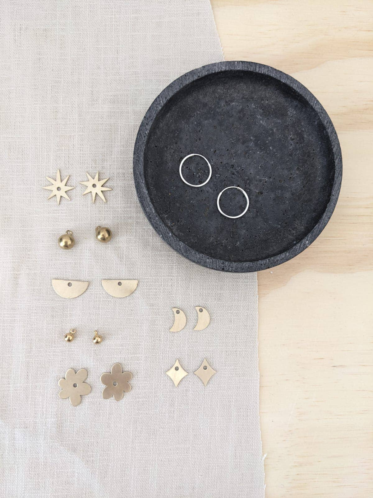 Poppy Brass and Silver Earrings