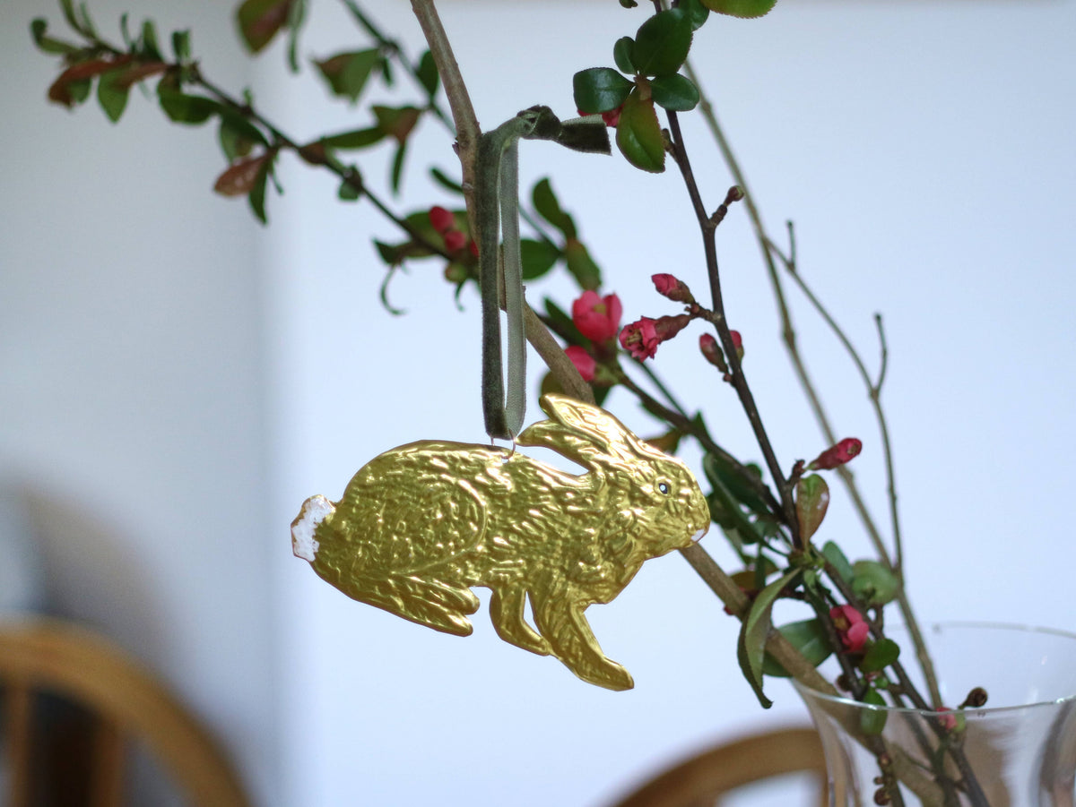 Hare Hanging Piece Brass Embossed and Enamel