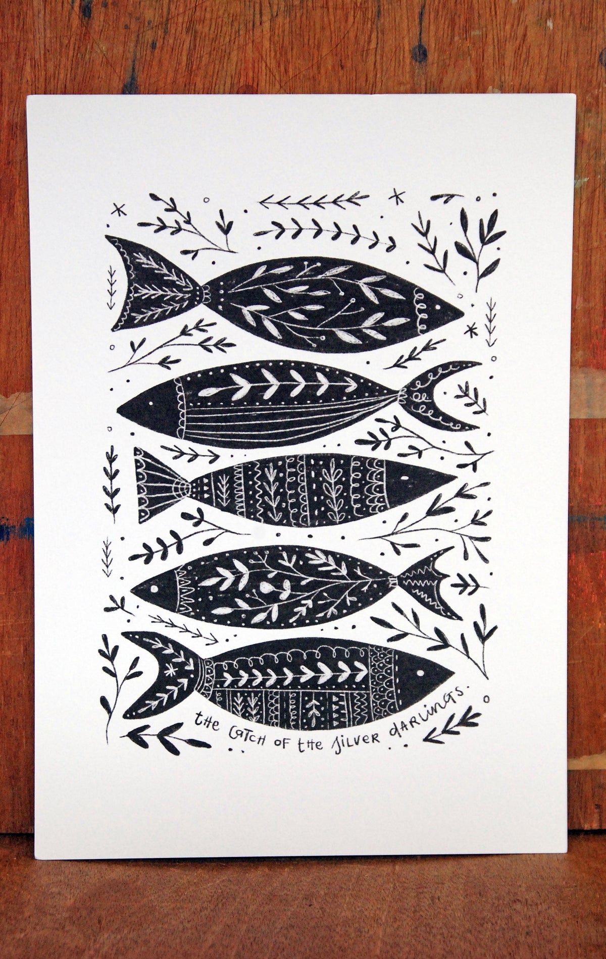 The Catch of the Silver Darlings Black and White Illustration